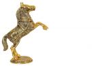 Jumping Horse Figurine Lucky for Home Office and Business (21x6.5x37 cm, Cream and Gold)
