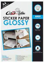 Crazy Sutra 20 Sheets A4 Self-Adhesive Sticker Label HIGH Glossy A4 Label Sticker Matte Surface Paper for Inkjet Printer [StickerP20PcF]