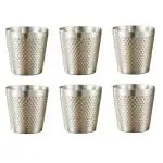 VDNSI 6 PCS Stainless Steel Water Glass Set for Water Tea Coffee Juice Drinking Glasses 100ML Silver