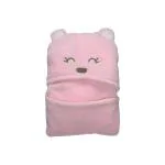 BUMTUM Baby Soft Cotton Hooded Bath Towel | Ultra Absorbent | For Newborn Babies (Baby Pink Panda )