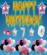 Sqe Solid Seven/ 7Th Boys Girls Birthday Decorations Kit Balloon Balloon  (Multicolor, Pack Of 50)