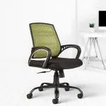 CELLBELL C106 Medium Back Mesh Office Chair/Study Chair/Revolving Chair/Computer Chair (Pistachio Green)
