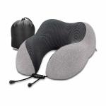 nexlev Travel Pillow 100% Pure Memory Foam Neck Pillow, Comfortable & Breathable Cover, Machine Washable, Airplane Travel Kit with Luxury Bag, Standard (Grey)
