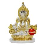 Real Seed Silver Plated Shri Kuber Idol Statue, Lord Kuber for Pooja Room, Spiritual & Festive Decor