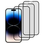 Gadgetronics [Pack of 3] iPhone 14 Pro Matte Finish [Black] Tempered Glass Screen Protector with Edge to Edge Coverage - Easy Installation Kit