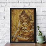 Chaque Decor Shiva Aghori Roop Texture Paper Framed Art Print 19.25 Inches X 13.25 Inches Modern Art ,Perfect for Home Decor, For Living Room, Bed room, Office, Hotel,wall decoration