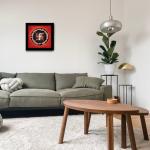 SURMUL Swastik with Mantra Black Rectangle Canvas Painting with Frame