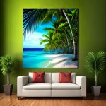 Love Creation A4 Size poster print for creative wall art- paradise-palm-print-set-11128(Non Sticker)