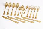 Utensza stainless steel Cutlery Set of 16 pcs, 4 Table Spoon, 4 Fork, 4 Tea Spoon 4 knife, Color Gold, Luxury dining.