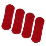 CareDone Cloth Period Pads Washable Napkin for Heavy Flow with Wings. (Red, Pack of 4)