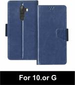 Sbms 10.Or G Blue Artificial Leather Shock Proof Flip Cover