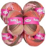 Simi Enterprise F-Peach Acrylic Baby Soft 4 Ply Wool Ball Hand Knitting Wool, Art Craft Soft Fingering Crochet Hook Yarn, Needle Knitting Yarn Thread Dye Jmb (Pack Of 6)