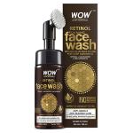 WOW Skin Science Retinol Foaming Face Wash For Fine Lines, Age Spots & Blemishes - With Built-In Brush - 150 ml