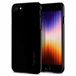 Spigen Thin Fit Jet Black TPU and Polycarbonate Magnetic and Lightweight Back Cover Case Compatible with iPhone SE 2022, iPhone SE 2020, iPhone 7 and iPhone 8 6.99 x 0.91 x 13.94 cm