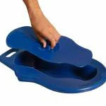 JOY CARE 2in1 Unisex Polypropylene Bedpan with Lid | For Men & Women | Large, Thick & Stable Bedpan | for Bedridden Patients - Weight Capacity upto 100kg - Blue