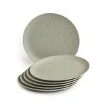 Red Butler Bamboo Fibre Quarter Snack Plates - a Set of 6 Pieces | 8-inch Plates Featuring a Stonewash Design | Made of Natural Bamboo and Corn Powder, eco-Friendly, Unbreakable, Dishwasher Safe