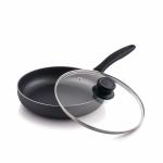 The Chef Story Everyday Non Stick Saute Pan with Glass Lid 24cm [1 Year Warranty, Teflon Water Based Coasting - NO POFA, 2 Way Non-Stick Coating, 100% Recyclable Aluminum & Eco-Friendly Process]