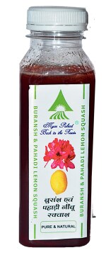 Myor Pahad's Nature’s Nectar Pure Buransh & Pahadi Lemon Squash ( Rhodendron Extract & Pahadi Nimbu from Himalayan Red Flowers ) 250 ml Pet Jar Bottle 100% Natural from Uttarakhand / Uttaranchal