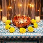 Kaptown Kreations Iron T-Light Daisy Candle Holder / Tealight / Tabel Arts For Home Decorative, Living Room, Hotel, Restaurant Set Of One (6x6x4.5) Inch