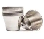 Dynore Stainless Steel Sauce Cup/Chutney Cup/ Chips Dip Cup- Set of 12-60 ml