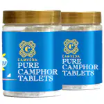 Camveda Pure Camphor Round Tablets 250g (Jar)| 500g (250gmX2) | Pure & Original Camphor/Kapoor -Pack of 2