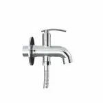 GLOXY Chrome Finish Brass Two Way Double Handle Faucet tap Cock Bib for Attachment of Health Faucet & hand Shower (Delight)