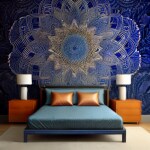 Love Creation A4 Size poster print for creative wall art- blue-benin-leaf-wall-art-7243( Sticker)