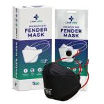 Careview Anti Pollution Fender Premium N95 Mask(Fish Mask), Head Loop Style (Black, Pack of 5), Protective Fold Flat N95 Mask with 6 Layers Filtration, Certified by DRDO & ISI (BIS)