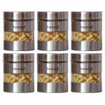 Femora Stainless Steel See Through Glass Insulated Storage Jar 700 ml (Set of 6)