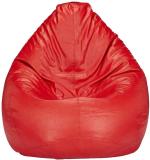 Sanch Red Artificial Leather Teardrop Bean Bag With Bean Filling (XL)