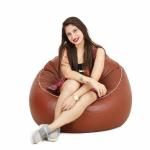 Couchette Frio XXXL Cool Chair Bean Bag Cover in Tan Faux Leather