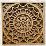 Gloridec Wooden 3D Laser Cut Decorative Mandala Wall Decor | Decorative Multi Layered Rectangle Mandala Wall Art, Living Room Wall Hanging (12