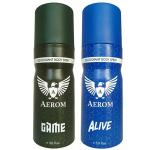 Aerom Game and Alive Deodorant Body Spray For Men, 300 ml (Pack of 2)