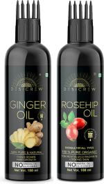 Desi Crew Ginger and Rosehip Hair for Skin, Body and Hair Care 100 ml Each