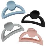 Trendy Club Women and Girls Solid Hair Clips Plastic (Pack of 4)