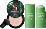 SUNISA BB and CC Cream Foundation With Mushroom Head Air Cushion 20g and 1 Green Tea Stick Mask - (Pack of 2)
