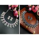Royale Diva Exquisite Oxidised Silver Replica Necklace Set and Premium Quality Silver Look Like Replica Peacock Necklace Set Pack of 2