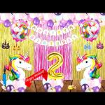 SV Traders Unicorn Theme 2nd Birthday Decoration For Girls/Boys/Kids Combo Of 80 Pcs
