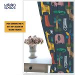 Urban Space Digital Printed Room Darkening Curtains for Window Bedroom, Semi Blackout kids curtains, 1 Piece Curtain with Stainless Steel Rings, ( Window 5 feet x 4 feet, Jungle Safari )