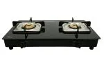 Thermador Black Steel Glass Top Auto Ignition 2 Brass Burner Gas Stove