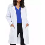 JRD 40 Inch Unisex Lab Coat, White, Medium (Doctors Apron4-XL)