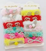 THE MAXIM Soft Rabbit Fur Srunchies /Hair Tye/ Rubber Band (Pack of 06) Rubber