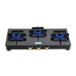 Cello Black Pearl 3 Burner Manual Ignition Toughened Glass Gas Stove ,Black, ISI Certified, 1 Year Warranty