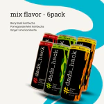Dad's Hack Kombucha | Taster Pack Berry Basil, Ginger Lime, Pomegranate Mint| 250 ml | Pack of 6