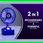 DAYBETTER Plastic Multicolor Emergency Fan with LED Light