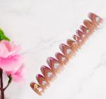 Gleevia Acrylic Multicolor 24 Tips Pre-Designed Reusable Fake Nails With Glue, Pusher And Filer - Presson417