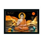 Dharvika Innovations Plastic Lord Buddha Paintings For Living Room With Frame, 11 X 14 Inch