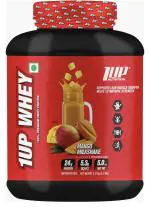 BIGNLEAN.COM 1UP Nutrition Whey Concentrate 100% Premium Whey Protein 4.4 lbs 54 Serving Mango Milk Shake