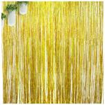 Festiko Gold Party Decorations Foil Fringe Curtains Photo Backdrop For Birthday Jungle Retirement Graduation Wedding Bechelor Party Supplies Decorations 2 Pack