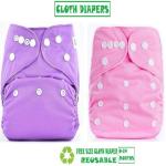 Swito Mart Pack of 2 Reusable Adjustable Baby Premium Cloth Diapers Nappy For Infants/Babies/Toddlers II Age 0-24 Months ()